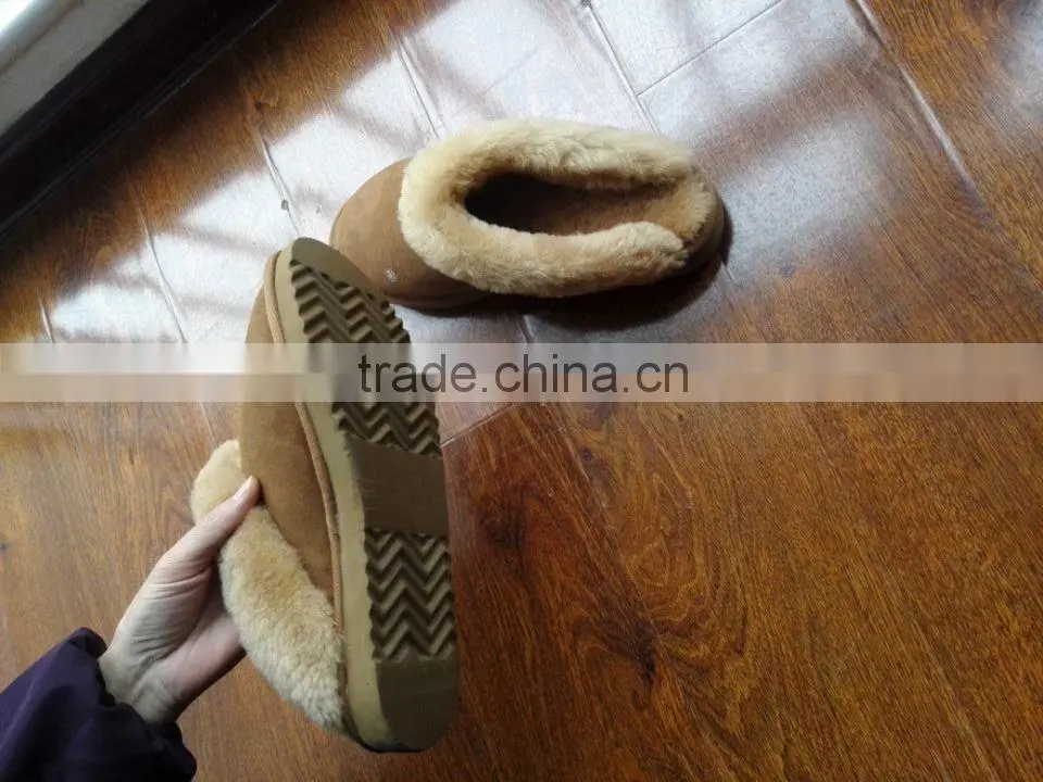 Women's Backless Sheepskin Slippers
