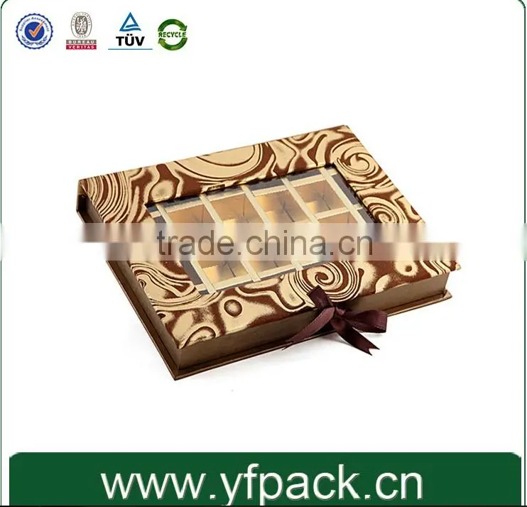 chocolate box luxury packaging wholesale with PVC window