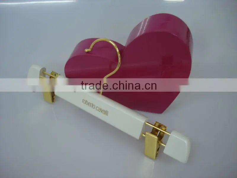 Children wooden top hanger yellowish white kids wooden hanger
