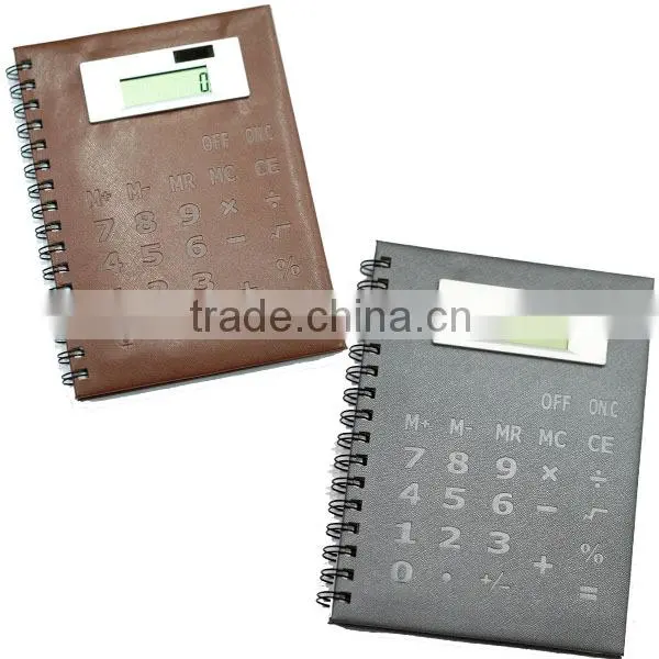 PU spiral notebook with Calculator