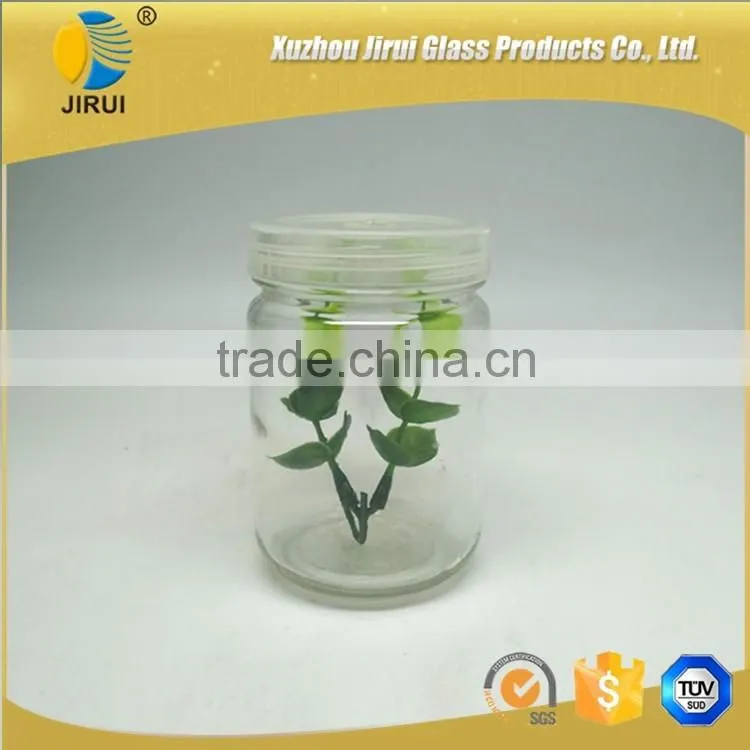 250ml tissue culture glass jar with plastic cap/ lids for plant