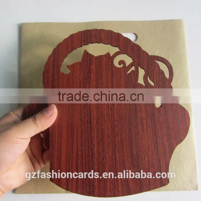 2014 Royal Wooden Wedding Invitation Card