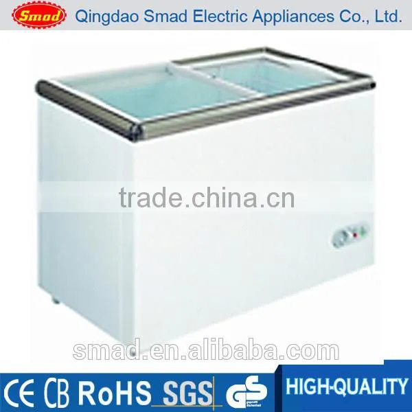 ice cream freezer Curved Glass Door Ice Cream Chest Freezer