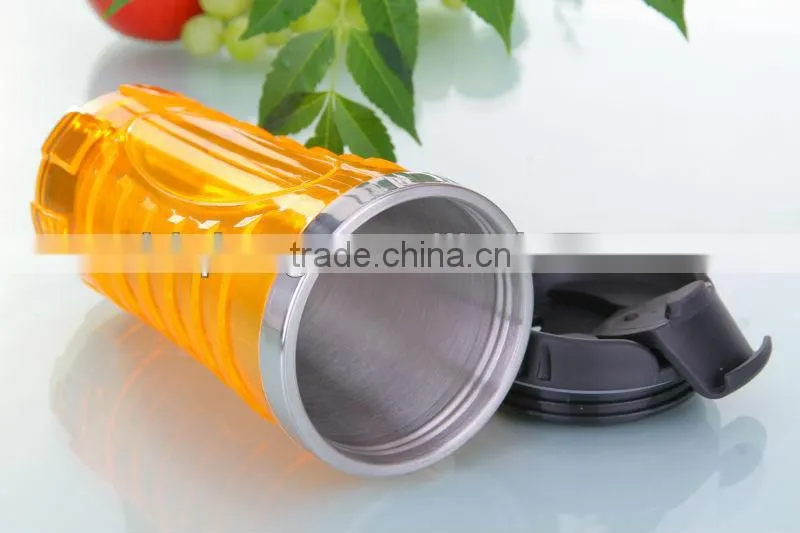 450ml double wall auto tumblers with colorful plastic outer shell