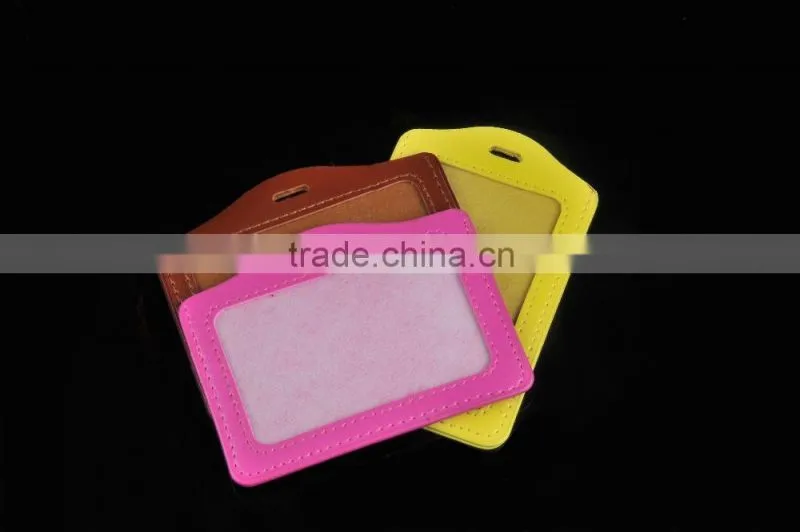 Vertical Style Faux Leather Business Id Credit Card Badge Holder