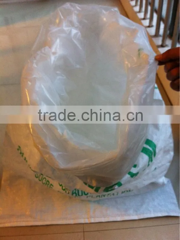Colorful Side White Woven PP Sugar Bag,PP Woven Bag With PE Liner