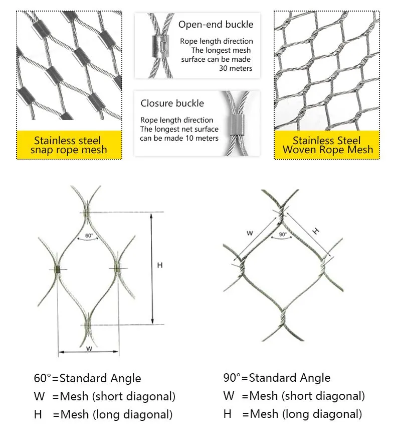 Zoo-specific Ecological Mesh/Tiger Enclosure Mesh/hand-woven Stainless Steel Rope Mesh Factory Direct Hot Sale