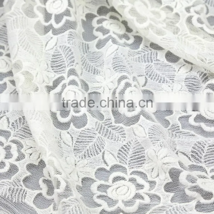 2016 New Design cheap chiffon soft mesh fabric tulle wholesale flower for women clothing