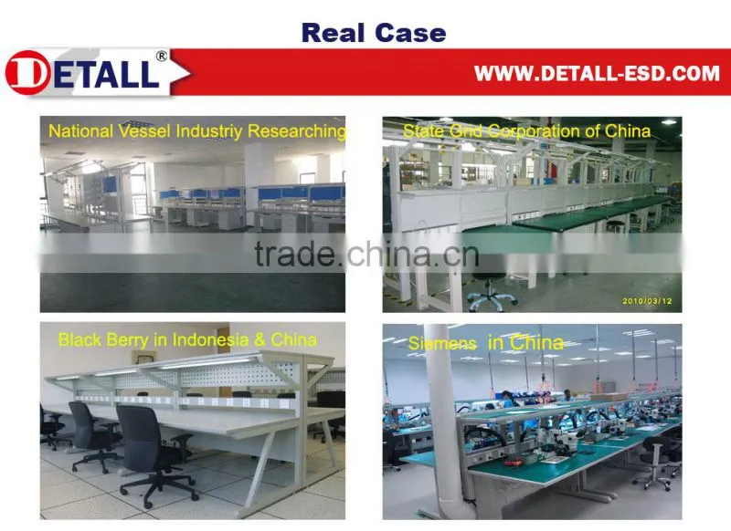 Lab industrial workbenches with power channel (Detall)