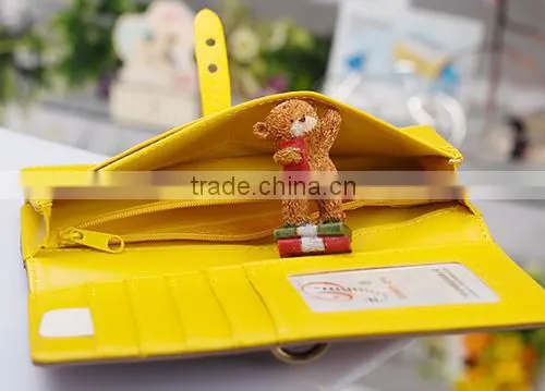 PU leather long women wallet