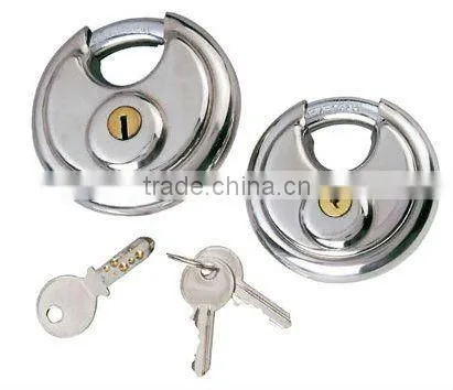Stainless Steel Discus Padlock with Plascit Color Bumper
