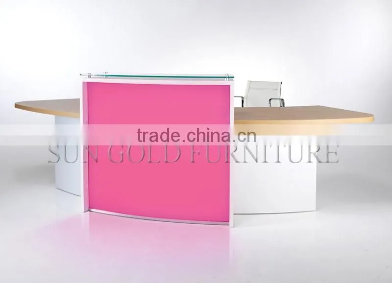 Modern Appearance Pink and White High Gloss Beauty Salon Reception Desk (SZ-RT048)