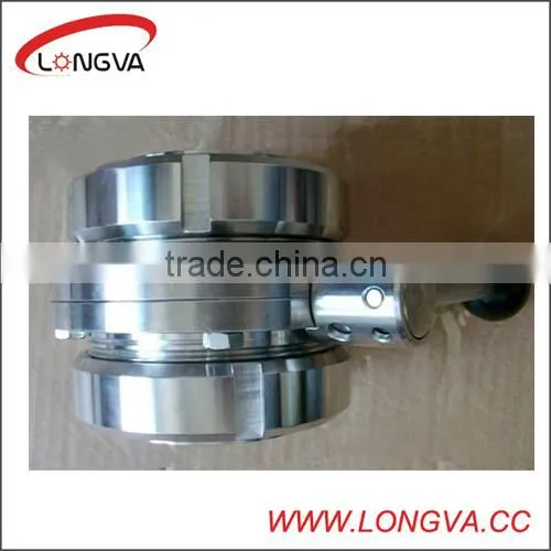 sanitary stainless steel union type butterfly valve