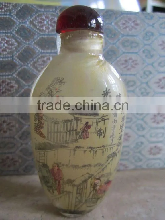 Chinese Traditional snuff box c/w farming painting