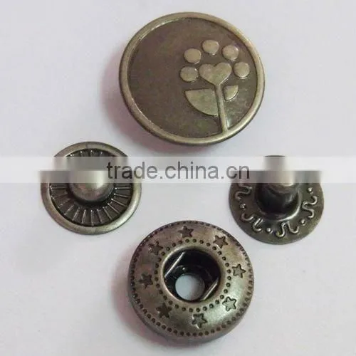 17mm metal stud buttons
