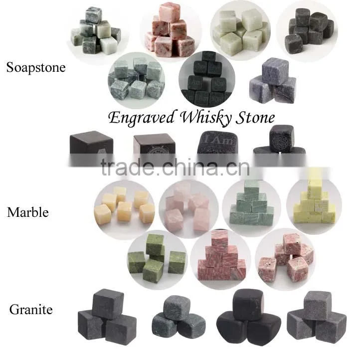 20mm Wholesale Ice Cube Whisky Stones Black Basalt Whisky Stones Bar Accessories Ice Cube Whisky Stones