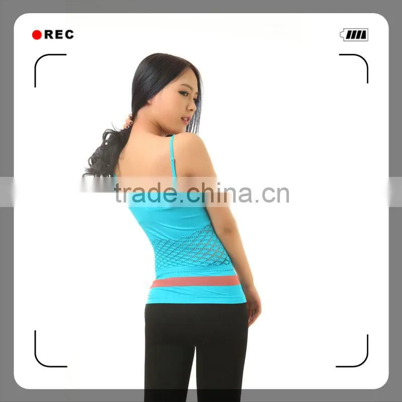2015 Ladies seaxy fashion seamless tank top with jacquard weave
