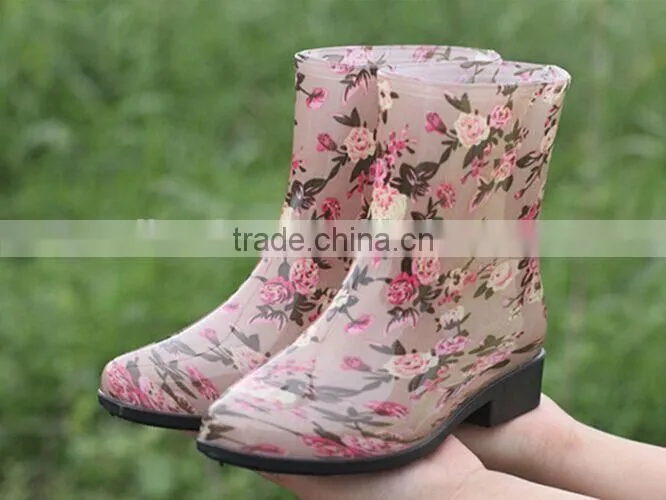 Black rubber boots garden
