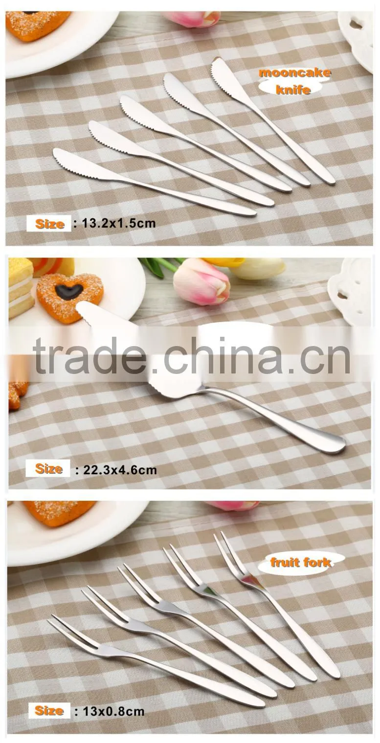 High Quality SS201Cake Server Fruit Fork and Knife for Party