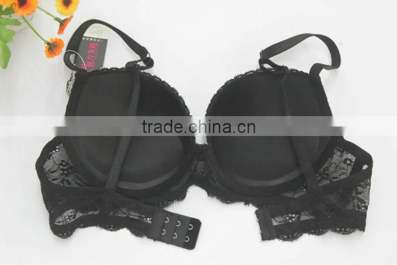 Female Push Up Transparent Black Lace Bra