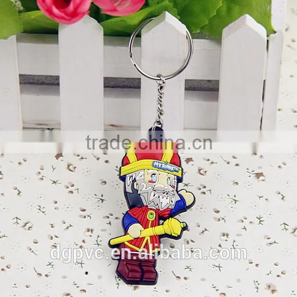 colorful 3D plastic soft pvc carton key chain