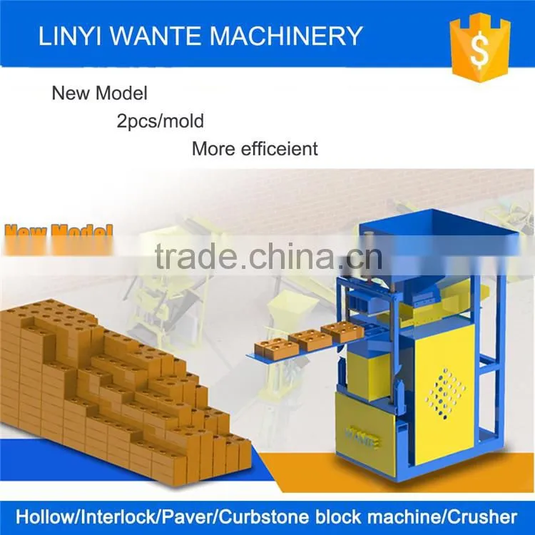 Fully automatic WT2-10 new design soil clay interlocking paver brick making machine