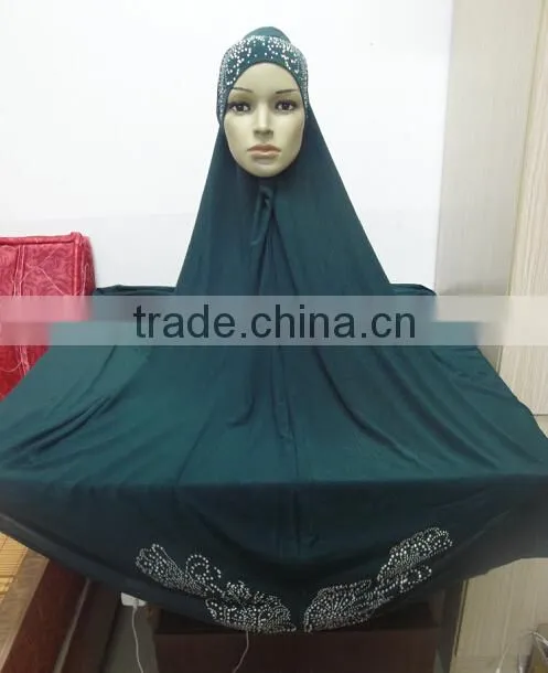H302 new style big size hijab with stones,no stiff on front,pray hijab