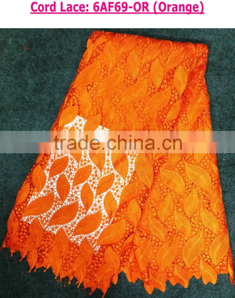 African embroidery design net lace guirpure lace fabric Purple color dress for party