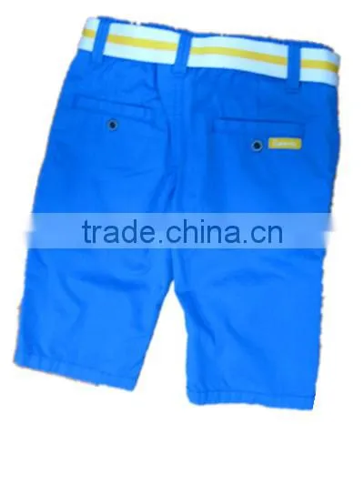 soft garment washing childrens denim pants with belt baby trousers