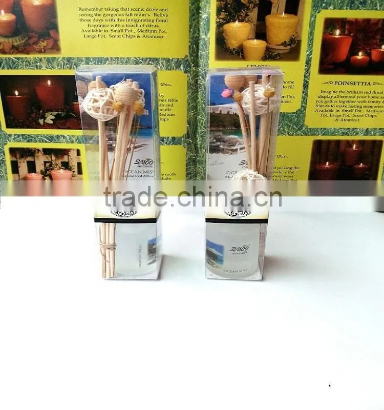 PVC Box Reed Diffuser With Wooden Sticks,Rattan Ball And Natural Dry Flowers