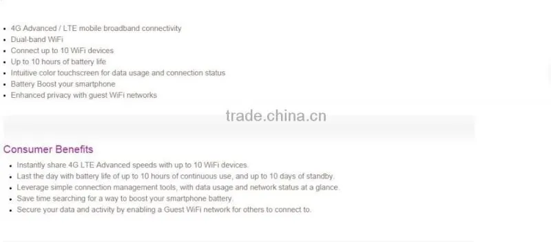 AirCard 782S Mobile Hotspot 4G Category 4 FDD-LTE Band 900 (B8) / 1800 (B3) /2100 (B1) / 2600 (B7) w/2x2 MIMO pocket wifi Modem