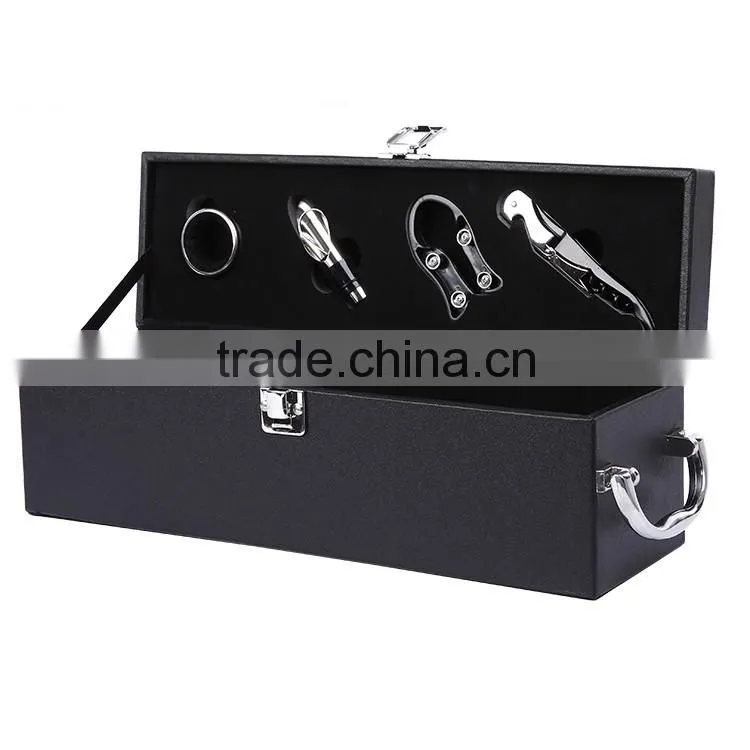 Hot selling luxury PU leather wine bottle shape box