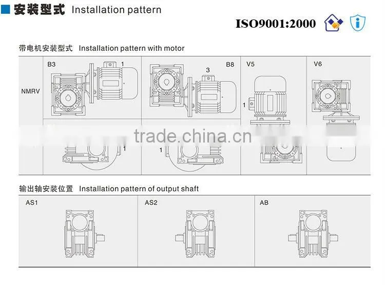 NMRV+NMRV Series Aluminium Worm Reduction Flender Gearbox