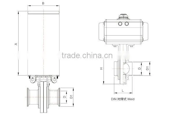 LPC12 series Sanitary Butterfly Valve Stainless Steel Buttery Valve