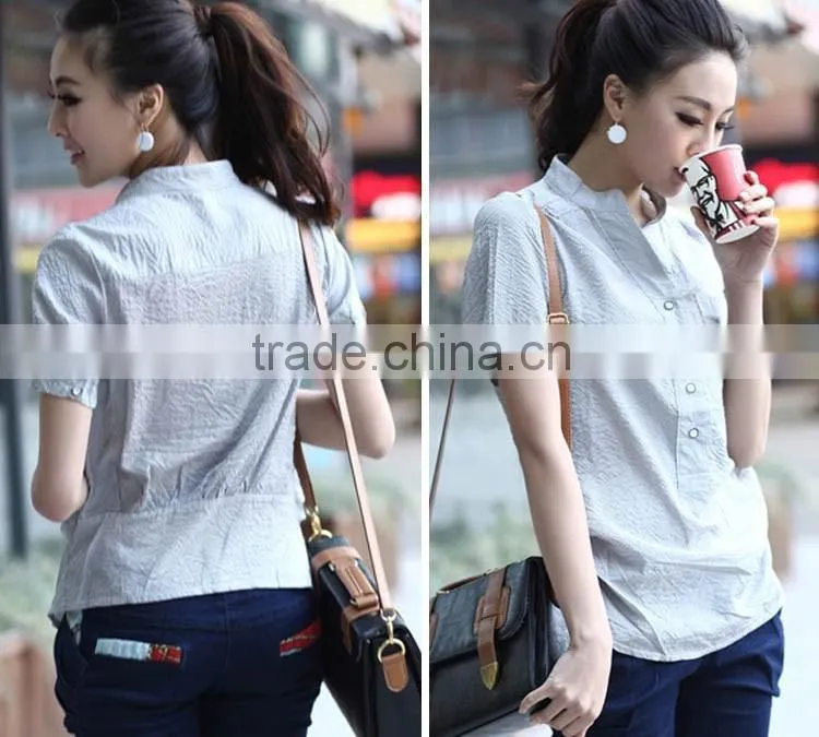 2016 alibaba express short sleeve top satin silk blouses for women