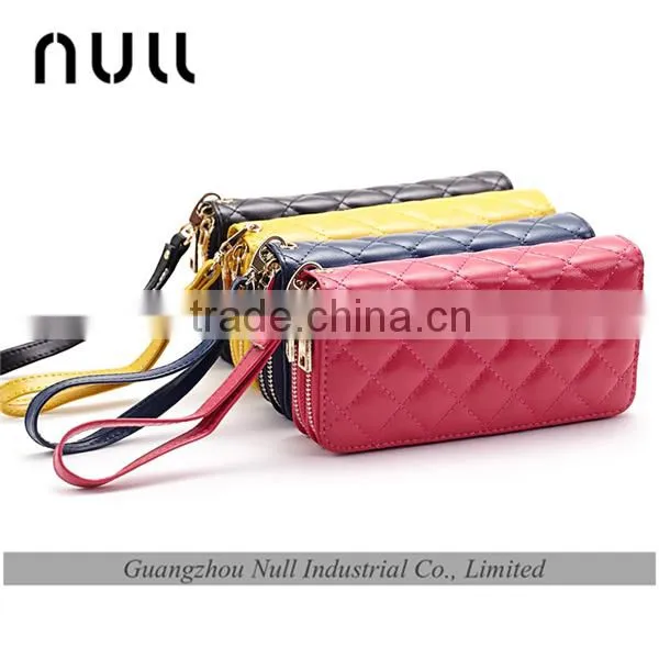 Custom two zipper card wallet latest clutch purses