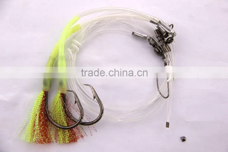 Groper Heavy Duty rigs two Flasher 13/0 recurve circle hooks effective on other deep water fish