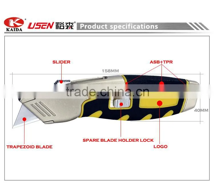 Heavy Duty Utility Cutter Blades With Spare Blade Inside Utility Knife