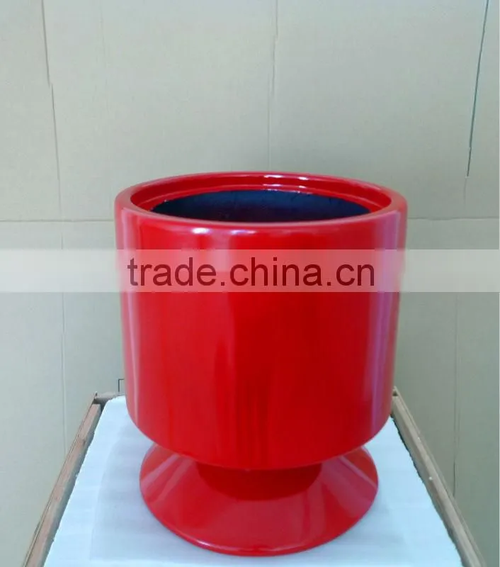 Outdoor glossy fiberglass planter