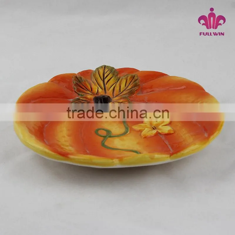Wholesale ceramic plates,pumpkin plate for harvest decorative