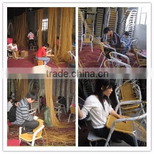 outdoor handmade rattan leisure aluminum coffee table chairs set YC028 YT40B