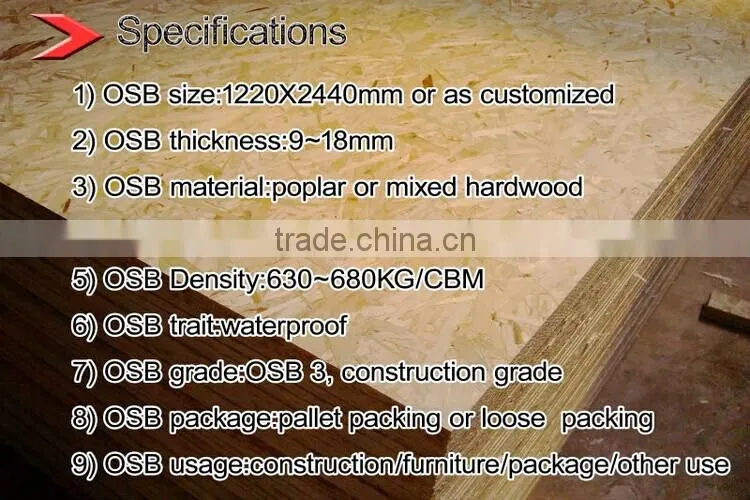 high quality waterproof osb3 with good price