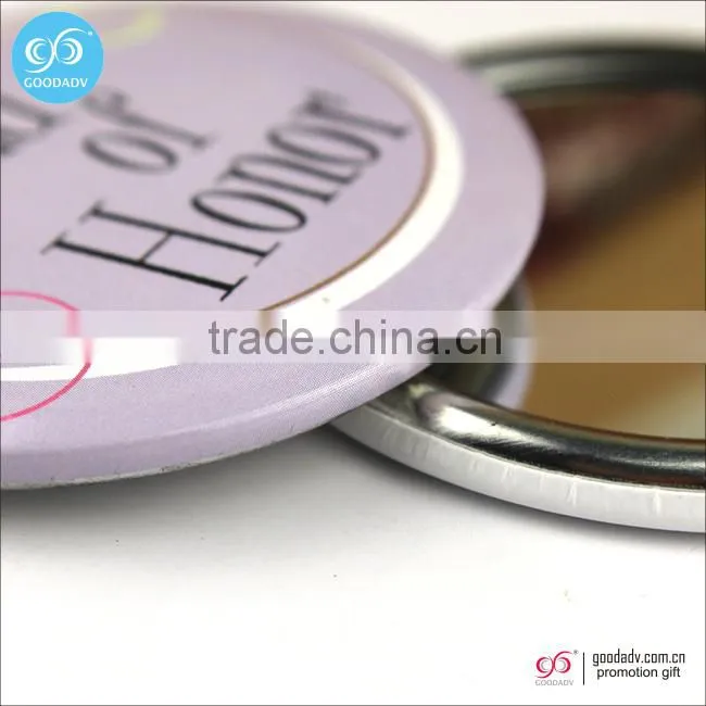 Guangzhou cheap wholesale gift pocket mirror custom made tin makeup mirror