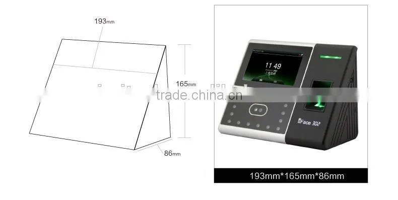 Time attendance and access control terminal adopts latest 600 platform with Face 7.0 algorithm and large capacity memory