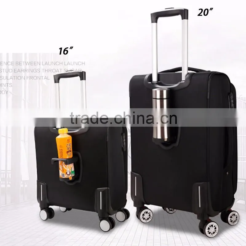 Spinner Caster PA Nylon Suitcase Material Spinner Soft Luggage With Cup Holder
