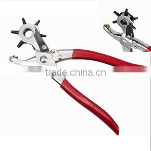 Leather Revolving Hole Punch Tool Heavy Duty Pliers Watch Band Belt Holes Punch