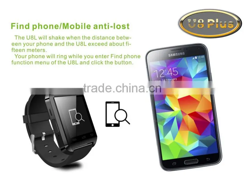 u8 Bluetooth Smartphone WristWatch U8 plus U Watch for iPhone Samsung S4/Note2/Note3 Android Phone ,ISO System