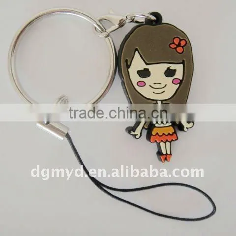 cartoon soft pvc dog keychain