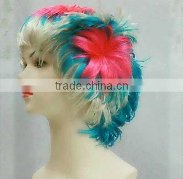 red short bob wigs carnival party wigs cheap fan wigs