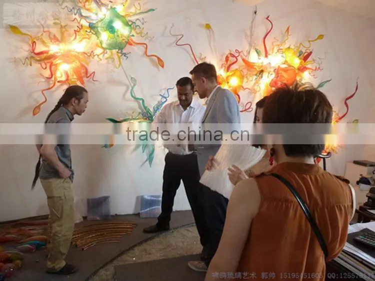 hand blown glass wall decoration XO-20150703&Murano glass chandelier from famous Chinese glass artist Mr Ou